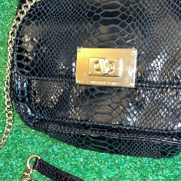 MICHAEL Michael Kors Sloan Small Python-Embossed crossbody. - Picture 2 of 7